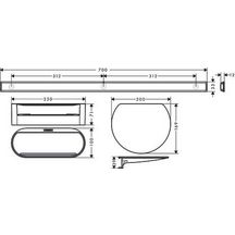 hansgrohe WallStoris Ensemble d'accessoires pour la baignoire, Noir mat