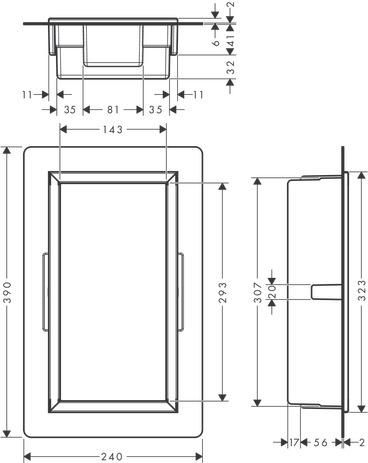 hansgrohe XtraStoris Original Niche murale 300/150/70 avec cadre intégré, Blanc mat