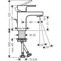 Mitigeur lavabo Vernis Shape  70 avec tirette et vidage métallique Chromé Réf. 71566000