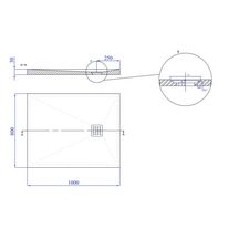 RECEVEUR BASE SLATE 80 NEGRO (100x80). Bonde standard. Grille inox. Possible rebord. Découpe sur-mesure. Réf: 50019782