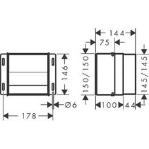 hansgrohe XtraStoris Original Support de papier toilette encastré 150/150 /140, Blanc mat