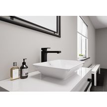 Mitigeur lavabo Vernis Shape  190 avec tirette et vidage synthétique Noir mat Réf. 71562670