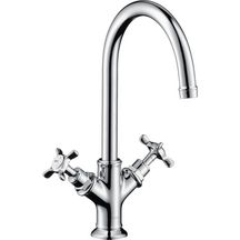 AXOR Montreux Mélangeur de lavabo 210 poignées croisillons avec tirette et vidage, Aspect doré brossé