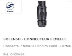 Connecteur Solenso femelle Hand to Hand  Exceedconn Réf.AR0473