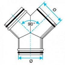 Culotte simple galva 90° à joint - Diamètre 125 11098372