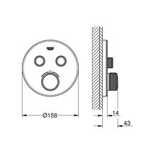 Thermostatique pour installation encastrée 2 sorties Grohtherm SmartControl Blanc 29151LS0