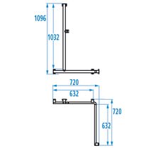 Barre de douche angle 2 murs Arsis, Aluminium Epoxy Blanc et chromé mat réf. 049925