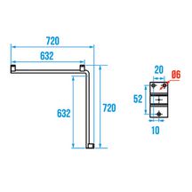 Barre d'angle 2 murs Arsis, Aluminium Epoxy Blanc et chromé réf. 049930