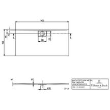 Receveur Architectura MetalRim rectangulaire 1400x700x15 réf UDA1470ARA215V01