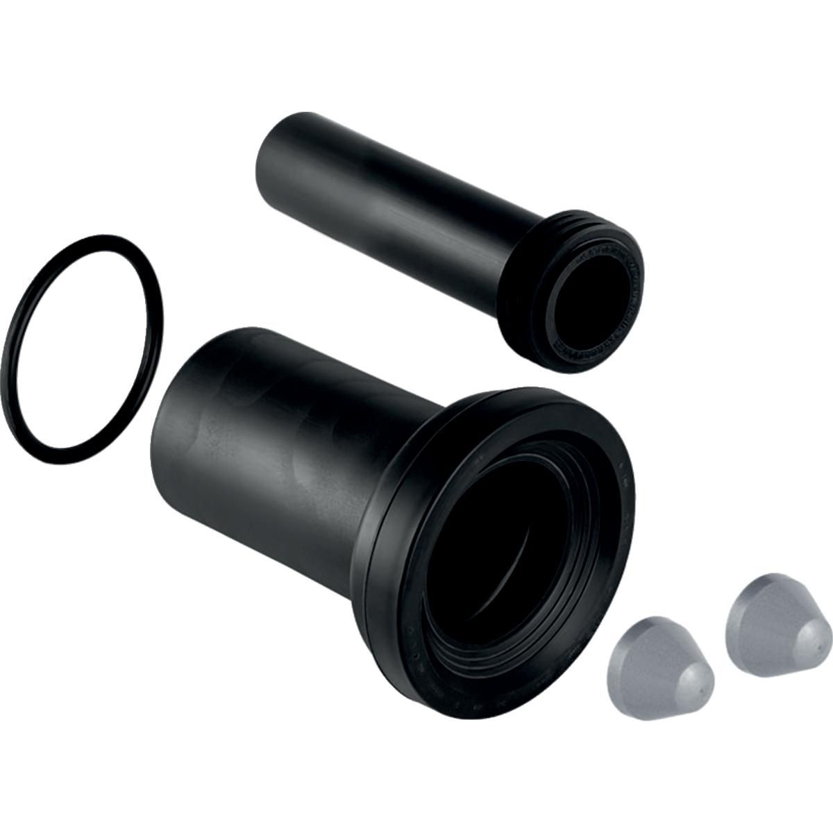 Kit de manchettes de raccordement Geberit pour WC suspendu, longueur 18,5 cm, avec joint à lèvres: d=90mm, d1=45mm, chromé mat