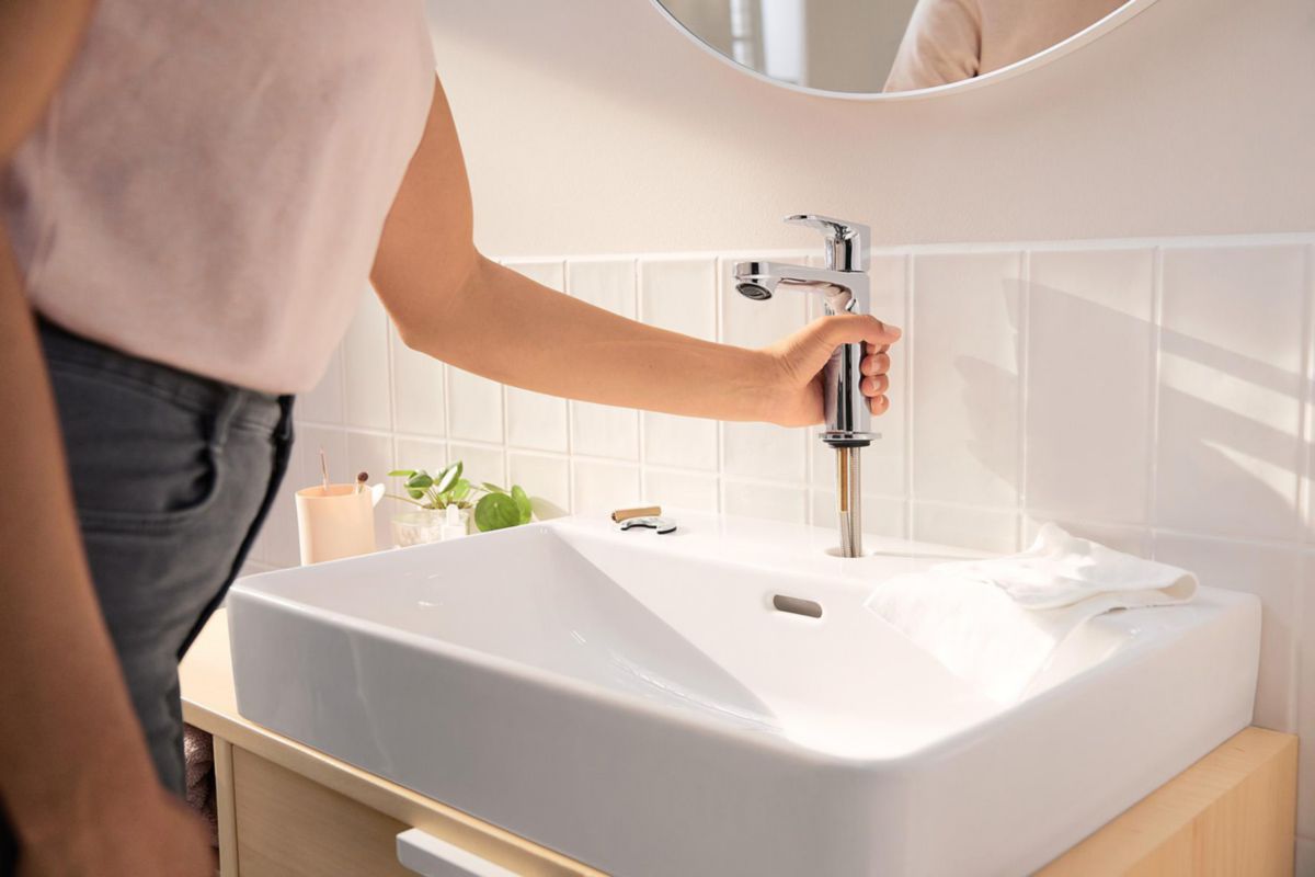 Mitigeur de lavabo 110  Rebris S CoolStart sans tirette ni vidage Chromé Réf. 72520000