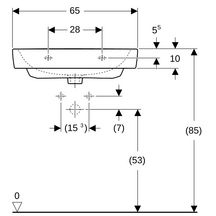 Lavabo Geberit Renova Plan 65 cm sans trop plein avec trou de robinetterie