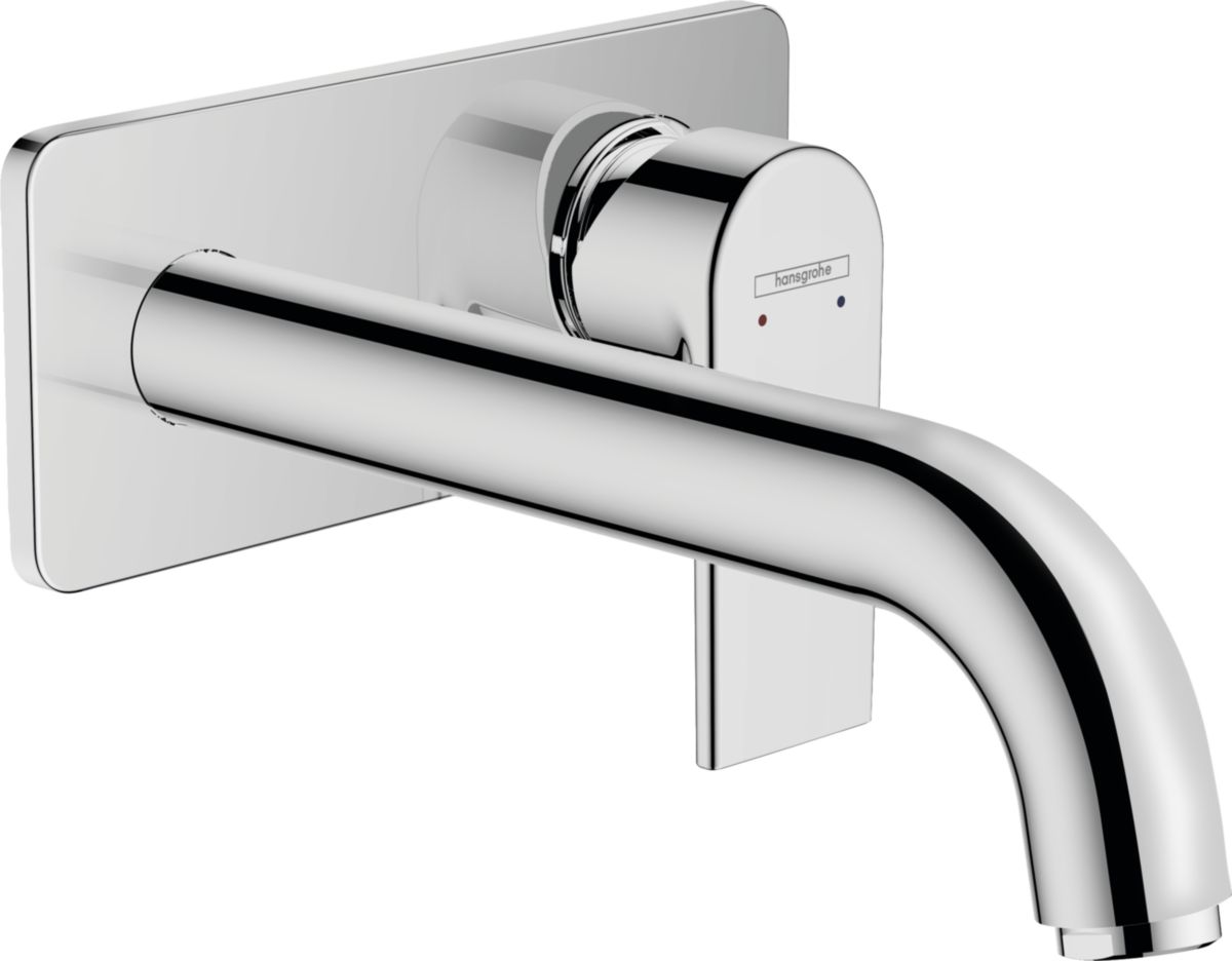 Mitigeur lavabo Vernis Shape  encastré mural, bec 207 mm, bonde à écoulement libre Chromé Réf. 71578000