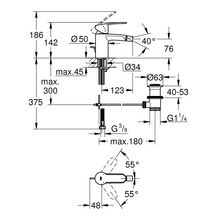 Mitigeur monocommande Bidet Taille S Eurostyle Cosmopolitan Chromé 33565002