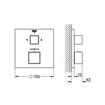 Mitigeur thermostatique douche 2 sorties avec inverseur Grohtherm Cube Chromé Réf. 24154000