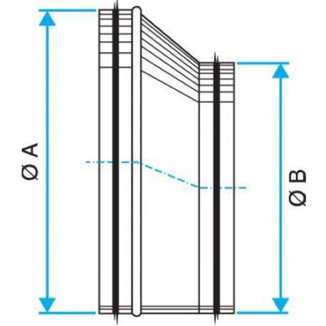 Réduction conique excentrée : RCE à joints - Diamètre 250/125  11098553