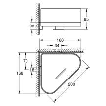 Porte-savon d'angle avec support Selection Hard Graphite Réf. 41038A00