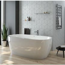 Baignoire Monobloc En Acrylique Sanitaire Greta Monoline Ilot 180X80 Blanc Vidage Standard Réf : L16GR1880