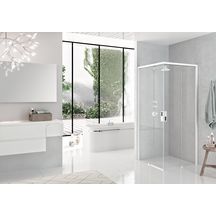 Paroi de douche côté gauche Opera A 99 ext. 99 - 101 cm en verre trempé transparent blanc doux Réf. OPEA99LS-1U