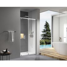 Paroi de douche Alterna Concerto accès de face escamotable L 70 x H 195 cm profilé argent brillant verre transparent