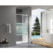 Paroi de douche Alterna Concerto accès de face escamotable L 80 x H 195 cm profilé argent brillant verre sérigraphié