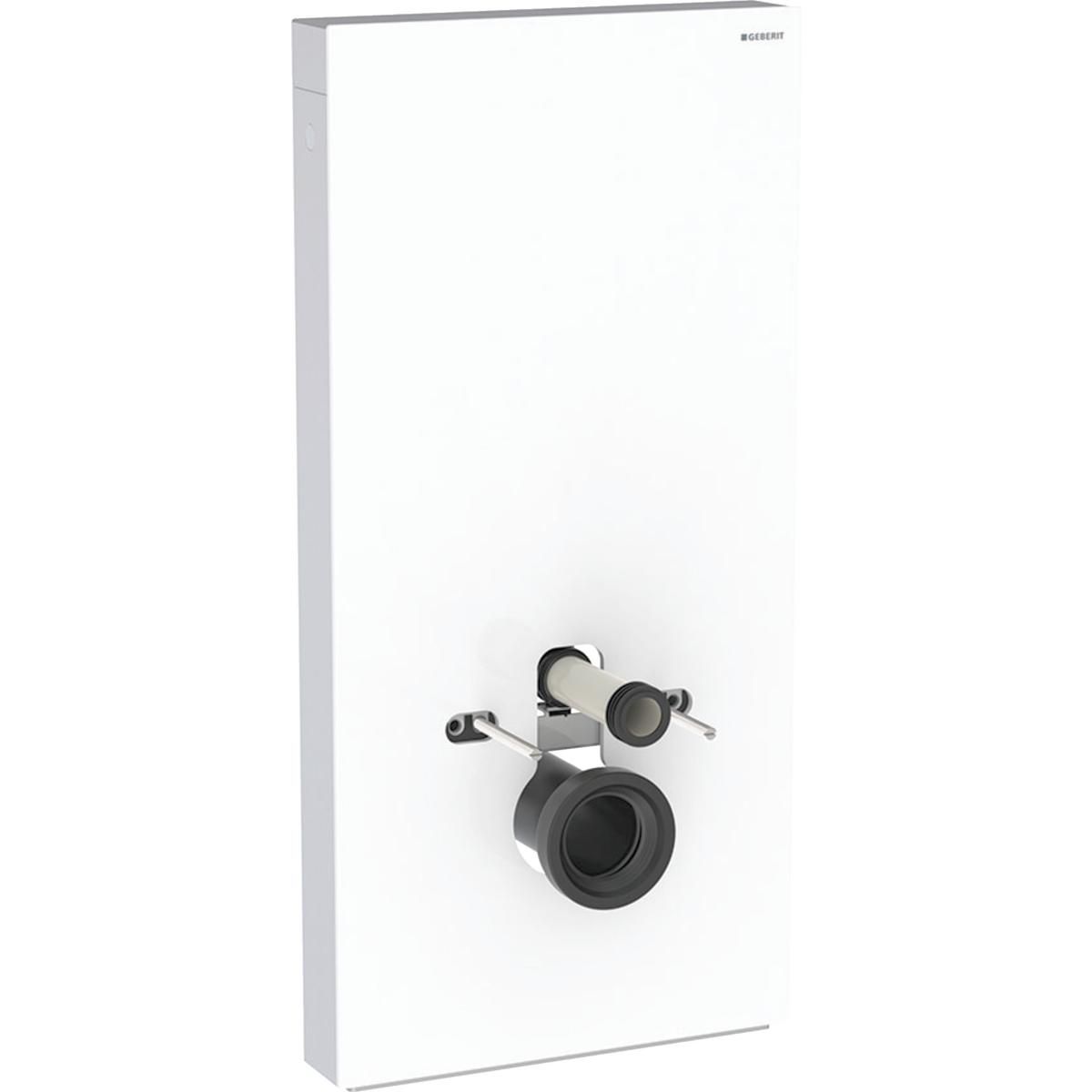 Panneau Monolith Plus pour WC suspendu 101 cm: verre blanc aluminium Ref : 131.221.SI.7