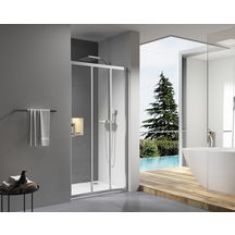 Paroi de douche Alterna Concerto accès de face coulissant 3 vantaux L 90 x H 195 cm profilé argent brillant verre transparent