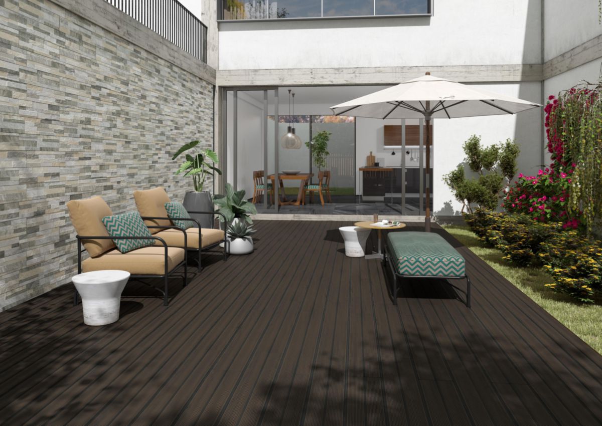 Grès cérame émaillé Cinca Timber Deck Chocolat 20 x 120 cm 9439