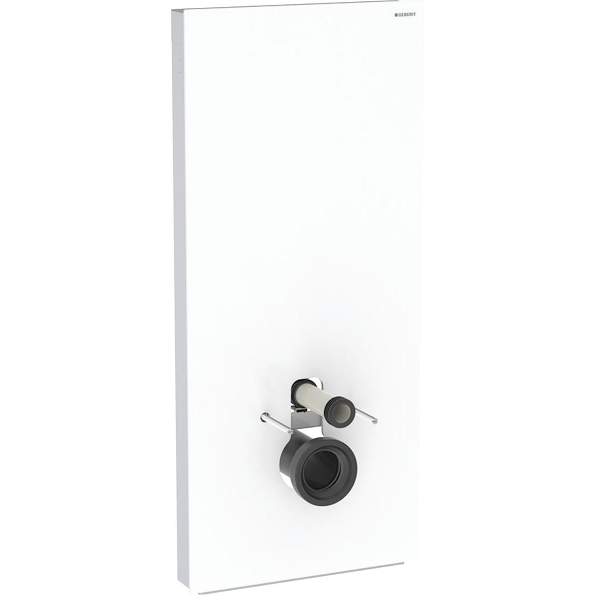 Panneau Monolith Plus pour WC suspendu 114 cm: verre blanc aluminium Ref : 131.231.SI.7