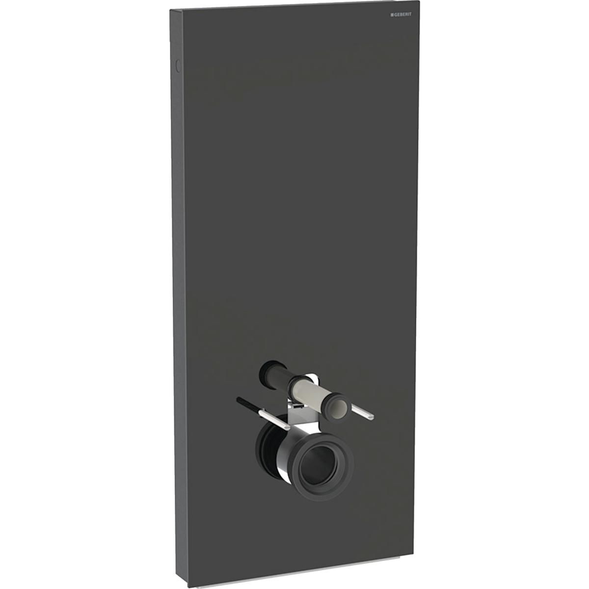 Panneau Monolith Plus pour WC suspendu 114 cm: verre noir aluminium chromé noir Ref : 131.231.SJ.7