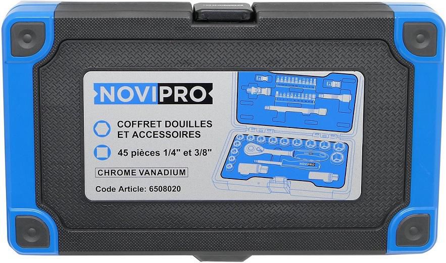 Coffret à douilles Novipro 1/4 et 3/8 - 45 pièces