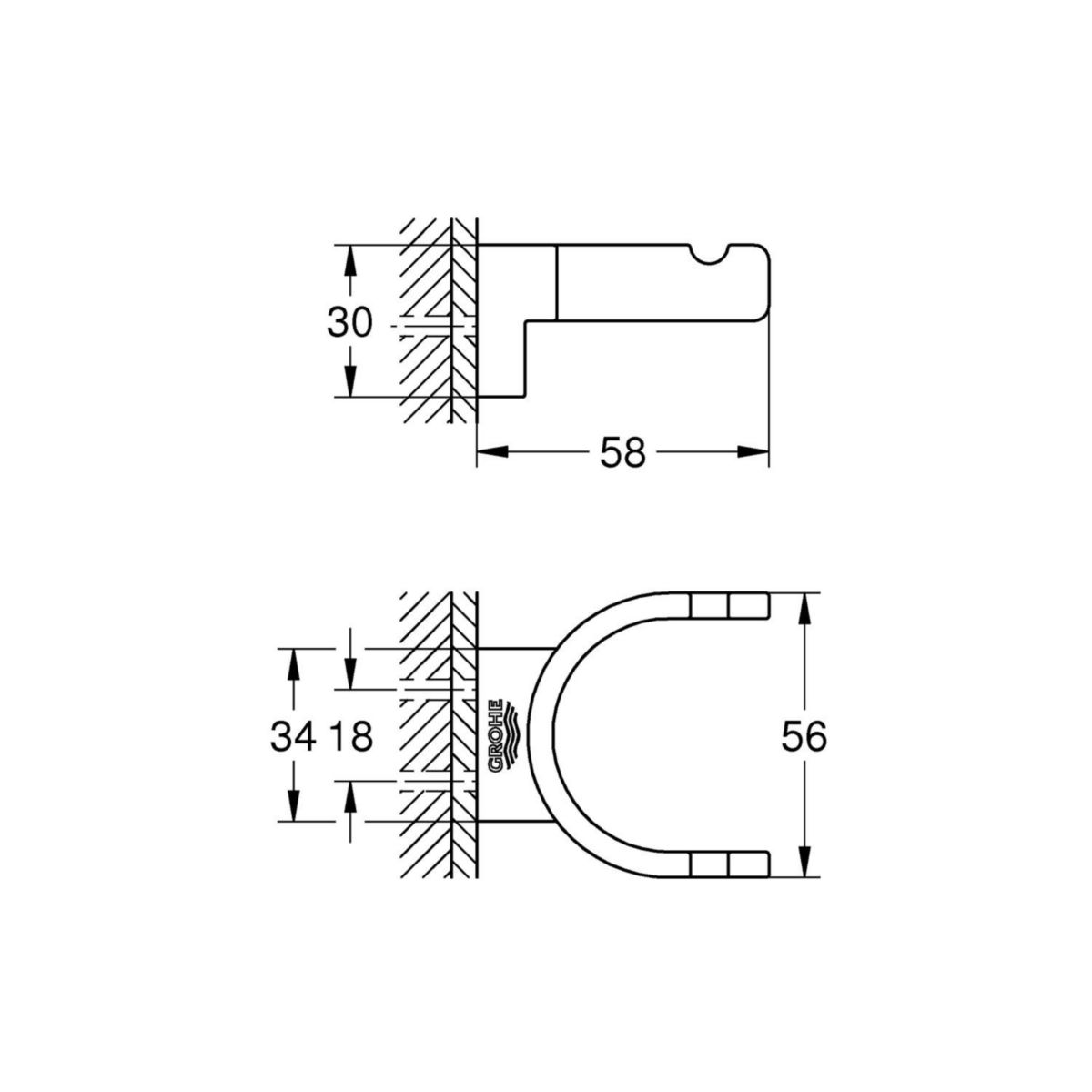 Double patère Selection chromé Réf. 41049000