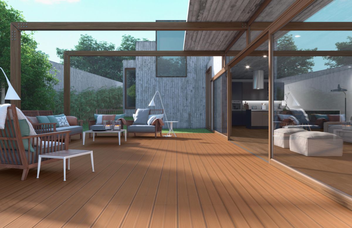 Grès cérame émaillé Cinca Timber Deck Cannelle antidérapant 20 x 120 cm 9438