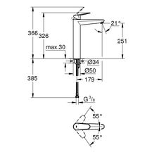 Mitigeur monocommande Lavabo Taille XL Eurodisc Cosmopolitan Chromé 23432000