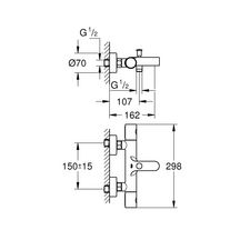 Mitigeur thermostatique Bain / Douche 1/2 Grohtherm 800 Cosmopolitan chromé Réf. 34772000