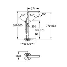 Mitigeur bain/douche LINEARE   hors sol Chromé réf. 23792001