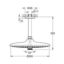 Ensemble douche de tête et bras plafonnier 142 mm, 3 jets Euphoria 260 Chromé 26460000