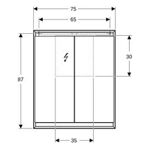 Armoire de toilette Geberit ONE avec ComfortLight et deux portes, montage en apparent, hauteur 90 cm: aluminium anodisé