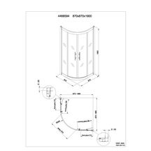 Paroi de douche chromée Alterna Verseau 2 accès d'angle 1/4 de rond porte coulissante 90x90 cm