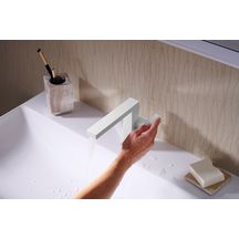 Mitigeur lavabo 110 Tecturis E  Fine CoolStart sans tirette ni vidage Blanc mat Réf. 73021700