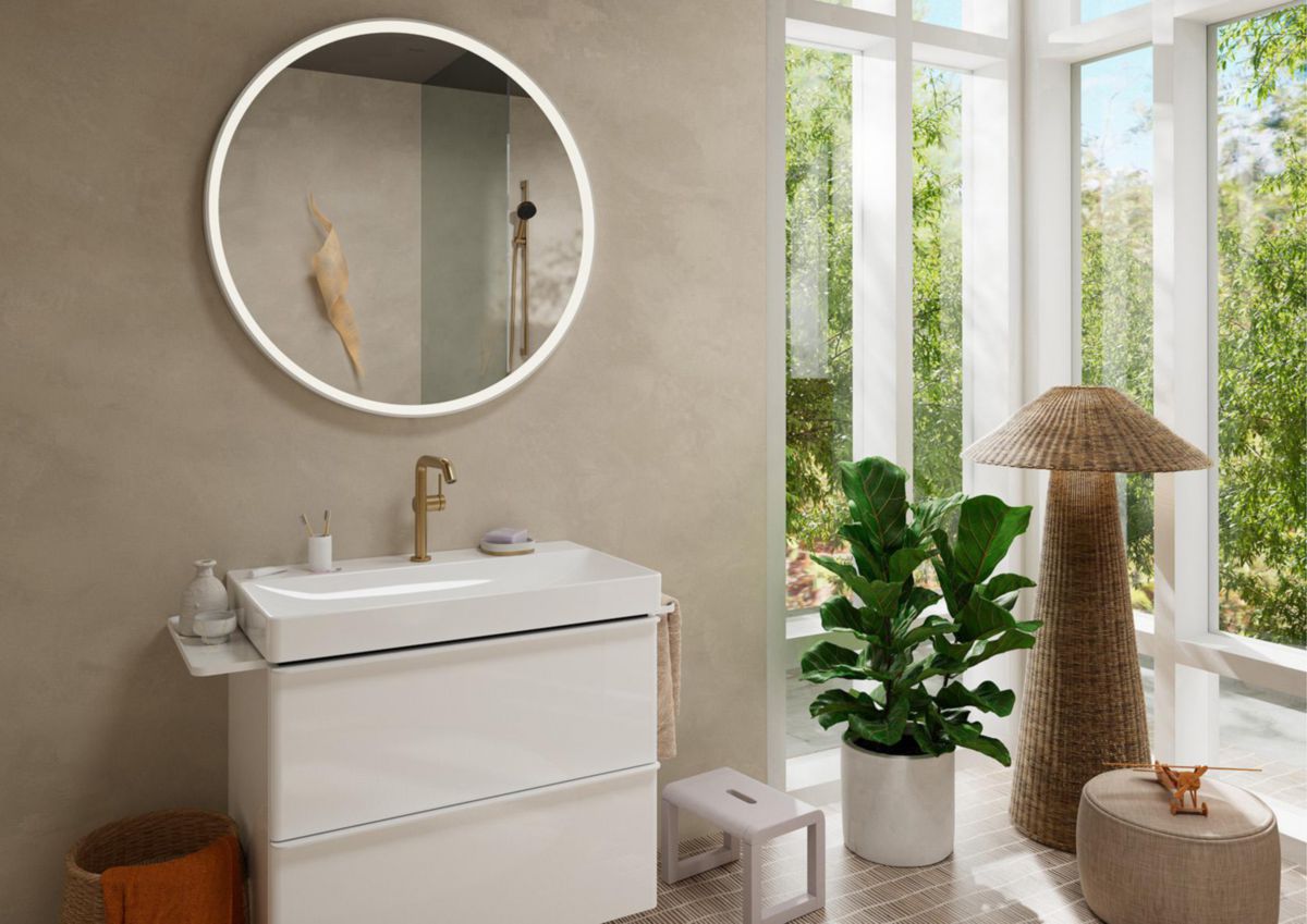 Mitigeur lavabo 210 Tecturis S Fine CoolStart avec bec pivotant et bonde Push-Open Bronze brossé Réf. 73360140