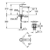 Mitigeur monocommande lavabo taille S Lineare Hard Graphite brossé Réf. 23106AL1