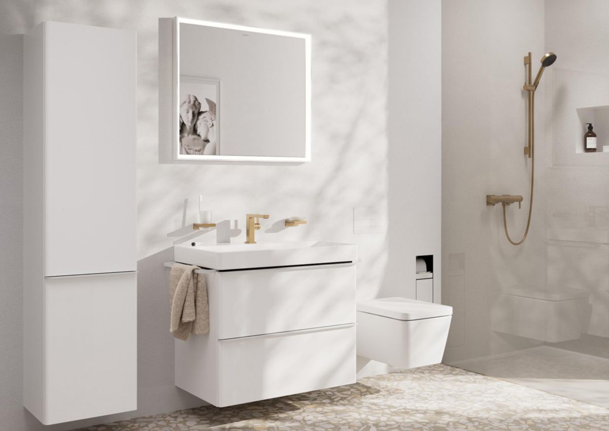 Mitigeur lavabo 110 Tecturis E  Fine CoolStart sans tirette ni vidage Bronze brossé Réf. 73021140