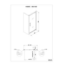 Paroi de douche chromée Alterna Verseau 2 accès de face porte pivotante gain de place 90 cm