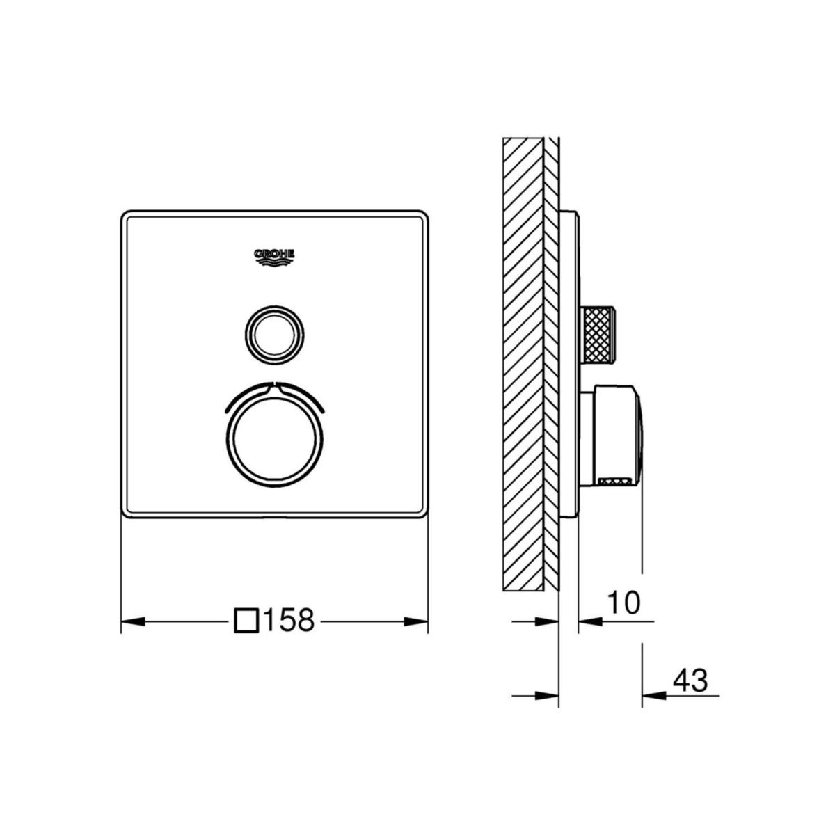 Mitigeur encastré 1 sortie SmartControl Chromé 29147000