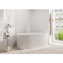 Mitigeur de baignoire Tecturis E  sur pied avec ensemble de douche Blanc mat Réf. 73445700