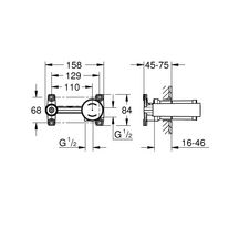 Corps d'encastrement pour mitigeur monocommande 1/2"  Réf : 23571000