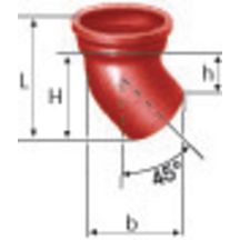 Coude à 45° SME en fonte diamètre nominal 100mm Réf. 156111 PAM