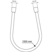 Flexible de douche IdealFlex 1,50 m gainé en plastique chromé Réf. BE150AA