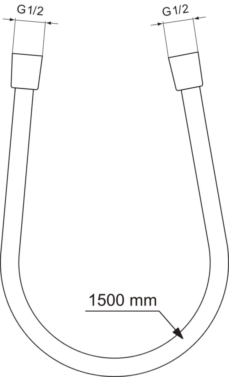 Flexible de douche IdealFlex 1,50 m gainé en plastique chromé Réf. BE150AA